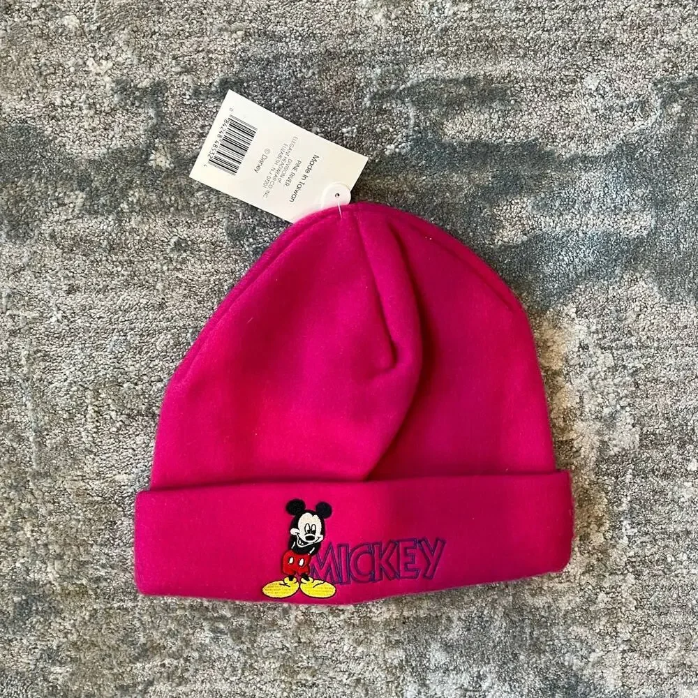Vintage Mickey For Kids Pink Fleece Hat NWT